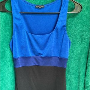 Dressy tank top blue and black